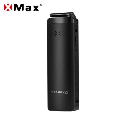 Vaporisateur Starry V4 noir allumé avec écran OLED affichant la température Vaporisateur Starry V4 noir allumé avec écran OLED affichant la température