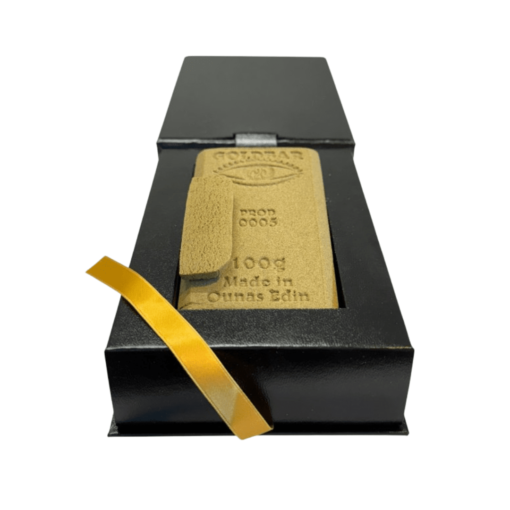 alt="Résine artisanale CBD Gold Tonic de GOLDBAR420, culture bio au Maroc"