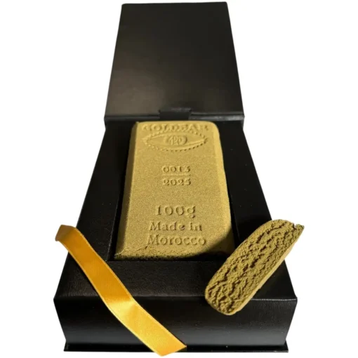 0013 Cbd hash Goldbar420-2026- Super silver Haze -Lingot packaging