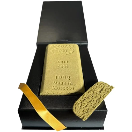 0014 Cbd hash Goldbar420-2026- Super Sylver Haze -Lingot packaging