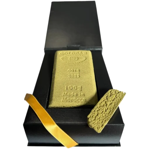 0018 Cbd hash Goldbar420-2026- Harlequin X Lemon -Lingot packaging